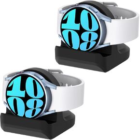 2 Pack Stand for Samsung Galaxy Watch 5/6 (40,44mm)/5 Pro 45mm/Watch 5/Pro Golf Edition(40,44,45mm)/Watch 6 Classic(43,47mm), Silicone Charging Dock