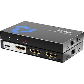 4K HDMI Splitter 1 in 2 Out, 4K@30Hz 1x2 Slim HDMI Splitter for Dual Monitors, 1 to 2 USB Powered Splitter Only Duplicate/Mirror for PS4 Fire Stick HDTV