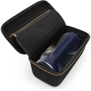 CASEMATIX Travel Case Compatible with Blue Tees Golf Player+ GPS Speaker, Bushnell Golf Wingman 2 - Hard Shell Protective Case for Golf Speaker with Accessory Pouch for Charging Cable, Case Only