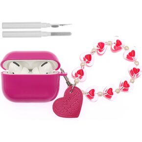 Compatible with AirPod Pro Case, Protective Case Cover for Girl Women, Designed for AirPods Pro 1st Generation with Cleaner Kit and Keychain Accessories
