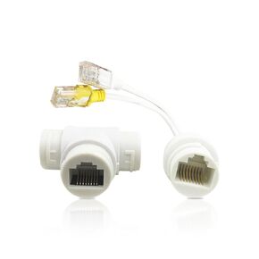 POE Synthesis Separation Converter, Ethernet Cable PoE Splitter with RJ45 Ports, Network Cabling Connector, Support IEEE802.3af/at Protocol,Max Transmission 130m, 1 Cable into 2 Cameras