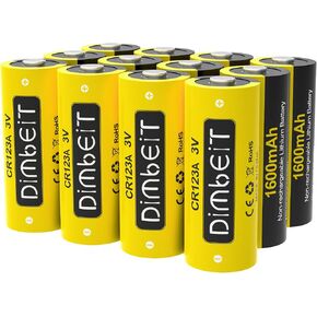 CR123A 3V Lithium Battery 1600mAh, 6 Pack 3 Volt 123A Lithium Batteries, Long Lasting Power, 123 Batteries cr123a Battery with 10 Years Shelf Life for Flashlights, Home Security Devices ect.
