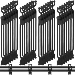 40 Pcs Silicone Cable Ties Reusable, Multipurpose Adjustable Cable Organizer Cable Management in Home, Office, Desk, Kitchen, School for Fastening Cable Charging Cords Wires (Black)