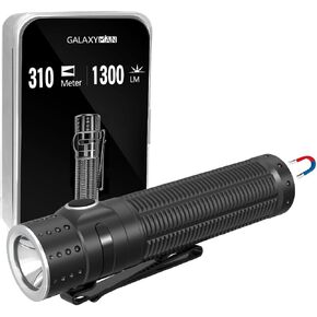 EDC Flashlight Rechargeable,1300 Lumen and 310M Long Throw LED Compact Pocket Flash Light with Magnetic Base, Waterproof Small Powerful Lighting for Camping, Hiking and Home Use-Black