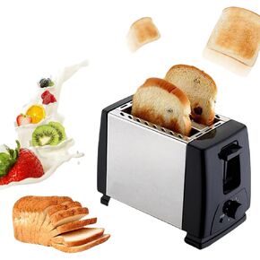 2 Slice Wide Slot Electric Pop Up Toaster For Kitchen Bread Toasters With 1.1 Inches Wide Mouth 6 Browning Controls Fast Toaster