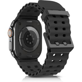 Ocean Band Compatible with Apple Watch Band Ultra/Ultra 2 49mm 45mm 46mm 44mm for Men Women,Soft Silicone Breathable Waterproof Sport Band for iWatch SE Series 10 9 8 7 6 5 4 3 2 1
