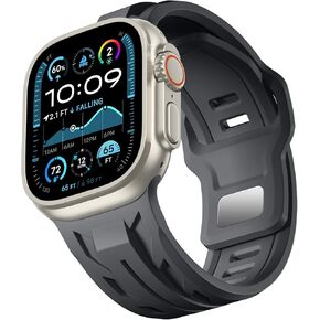 حزام Hamile الرياضي متوافق مع Apple Watch Ultra 2 /Ultra Bands، يناسب أحزمة ساعة Apple للرجال 49 مم 46 مم 45 مم 44 مم 42 مم، أشرطة مقاومة للماء من السيليكون الناعم لسلسلة iWatch 10 9 8 7 6 5 4 3 2 1 SE in Kuwait