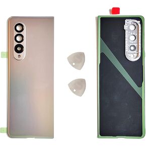 MD0410 Replacement Compatible with Samsung Galaxy Z Fold 3 F926 Back Glass Battery Housing Camera Lens Frame Cover with Tools (Phantom Silver)