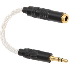 4.4mm to 3.5mm Headphone Adapter Cable, 4.4mm Balanced Female to 3.5mm Stereo Male Audio Cable with Gold Plated Connector for Audio Players with 3.5mm Ports (Silver)