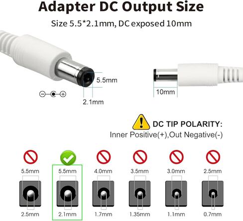 2 Pack 10FT 3M DC Power Extension Cable 5.5mm x 2.1mm, Universal DC 12V Power Extension Cable for Security Camera, LED Strip, CCTV IP Surveillance (2 Pack, White) in Kuwait