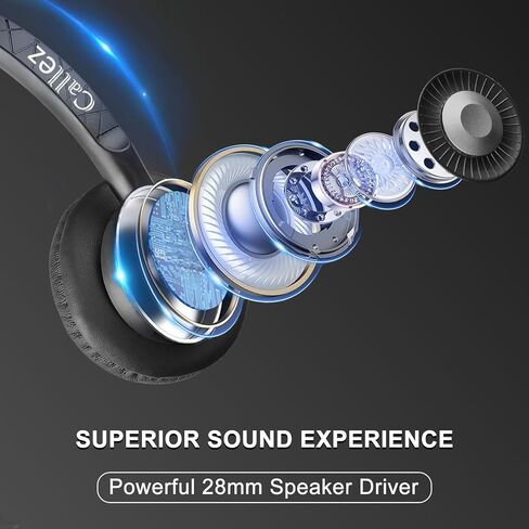 سماعة رأس Callez USB مع إلغاء الضوضاء بميكروفون مزدوج ENC لأجهزة الكمبيوتر المحمول وأجهزة Mac، وسماعات رأس كمبيوتر مع عناصر تحكم في كتم الصوت في الخط، وزر اتصال MS Teams، وسماعات رأس ستيريو سلكية للمنزل والمكتب ومركز الاتصال in Kuwait