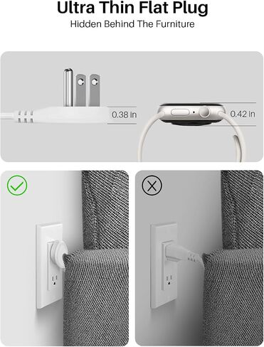 Flat Plug Power Strip with USB C Ports, KOOSLA Travel Extension Cord No Surge Protection - 2 Outlets 3 USB Ports(1250W) - Cruise Essentials for Cruise Ship, Home, Office, Dorm Room, 5ft in Saudi Arabia