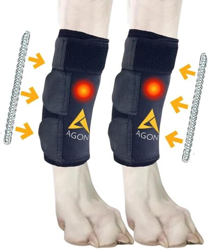 AGON Dog Front Leg Brace Pair with Metal Strings and Reflective Wraps Paw Compression Wrap for Canine Protects Wounds Brace Heals and Prevents Injuries and Sprains and Helps with Loss of K9 Stability in Saudi Arabia