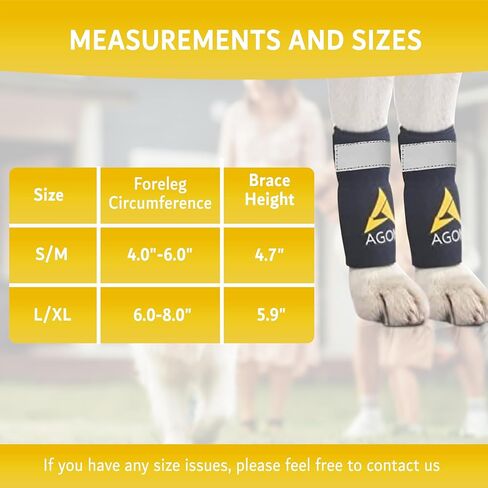 AGON Dog Front Leg Brace Pair with Metal Strings and Reflective Wraps Paw Compression Wrap for Canine Protects Wounds Brace Heals and Prevents Injuries and Sprains and Helps with Loss of K9 Stability in Saudi Arabia