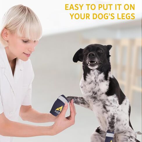 AGON Dog Front Leg Brace Pair with Metal Strings and Reflective Wraps Paw Compression Wrap for Canine Protects Wounds Brace Heals and Prevents Injuries and Sprains and Helps with Loss of K9 Stability in Saudi Arabia