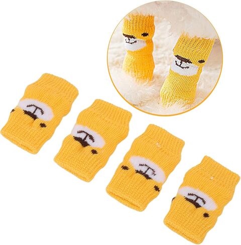 GLOGLOW Dog Elbow Protector, 4pcs Cotton and Polyurethane Dog Elbow Protector Knees Protector Cartoon Bear Pattern Joints Dirty Pet Dog Elbow Sleeve (S) in Saudi Arabia