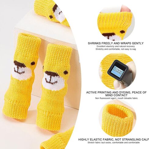 GLOGLOW Dog Elbow Protector, 4pcs Cotton and Polyurethane Dog Elbow Protector Knees Protector Cartoon Bear Pattern Joints Dirty Pet Dog Elbow Sleeve (S) in Saudi Arabia