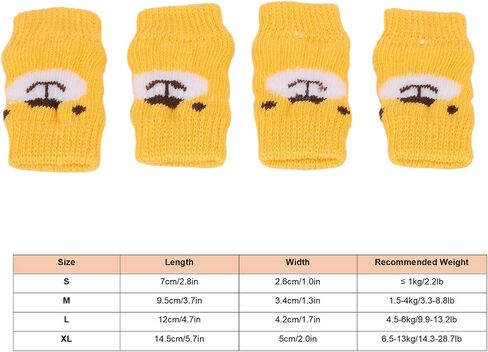 GLOGLOW Dog Elbow Protector, 4pcs Cotton and Polyurethane Dog Elbow Protector Knees Protector Cartoon Bear Pattern Joints Dirty Pet Dog Elbow Sleeve (S) in Saudi Arabia
