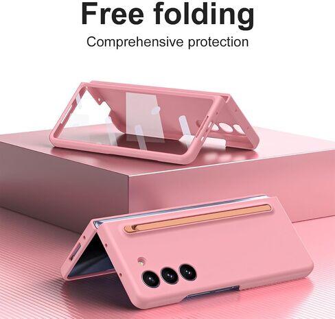 Slim S Pen Phone Case Compatible for Samsung Galaxy Z Fold 6 Phone with Built-in New Compact S Pen, Holder and Storage Slot for Pen,with 3Pcs Pen Tips (Pink) in Saudi Arabia