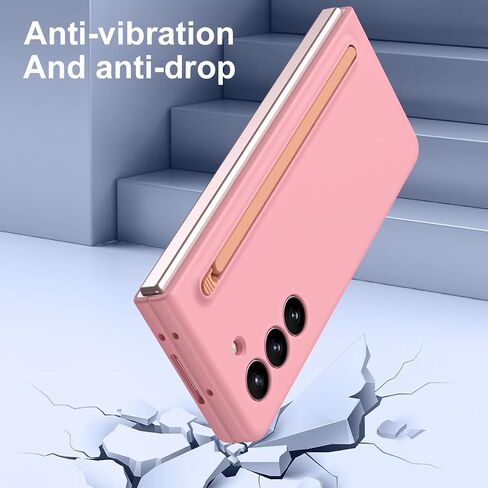 Slim S Pen Phone Case Compatible for Samsung Galaxy Z Fold 6 Phone with Built-in New Compact S Pen, Holder and Storage Slot for Pen,with 3Pcs Pen Tips (Pink) in Saudi Arabia