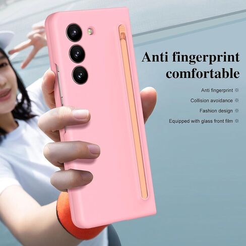 Slim S Pen Phone Case Compatible for Samsung Galaxy Z Fold 6 Phone with Built-in New Compact S Pen, Holder and Storage Slot for Pen,with 3Pcs Pen Tips (Pink) in Saudi Arabia