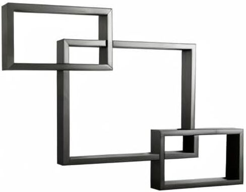 Melannco Interlocking Floating Wall Mount Shelves, Espresso, Set of 3 - 5091208 in Saudi Arabia