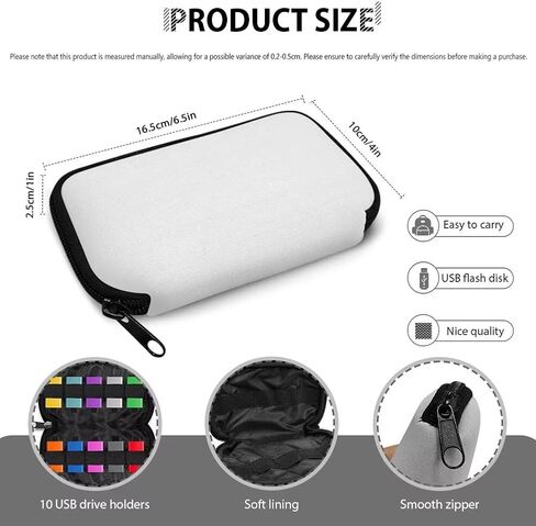 Xoenoiee Black Cat and Vibrant Flower Print USB Flash Drive Bag Thumb Drive Case Lightweight USB Storage Bag with 10 Slots Compact Flash Drive Organizer Easy to Carry in Saudi Arabia