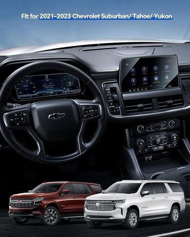 واقي شاشة السيارة لملحقات 2021 2022 2023 Chevy Tahoe Suburban & GMC Yukon لواقي شاشة ملاحة مقاس 10.2 بوصة + طبقة حماية لوحة القيادة مقاس 10.2 بوصة من الزجاج المقسى in Kuwait