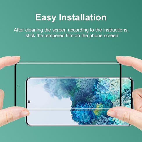 [2+2] عبوتان لهاتف Samsung Galaxy S20 Plus واقي شاشة من الزجاج المقوى + عبوتان من واقي عدسة الكاميرا، يدعم فتح بصمة الإصبع، صلابة 9H، منحني ثلاثي الأبعاد، مقاوم للخدش in Saudi Arabia