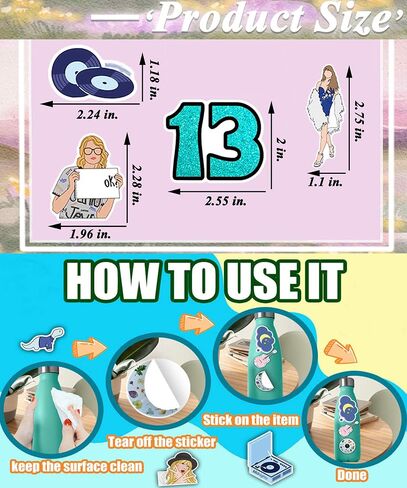 100PCS Music Stickers Sticker,Singer Ablum Stickers Waterproof Vinyl Sticker for Water Bottle Laptop Phone Skateboard Bike Party Favors in Saudi Arabia