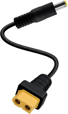 كابل محول XT60 إلى DC XT60 أنثى إلى DC 5.5 مم × 2.1 مم كابل طاقة ذكر لطاقة شاشة Fatshark Skyzone FPV، لحام TS100، بطارية شمسية (XT60 أنثى إلى ذكر DC 5.5x2.1 مم، 1FT) in Kuwait