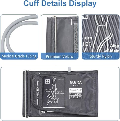 ELERA Extra Large Blood Pressure Cuff (9"-20.5" | 22-52cm) - XL Replacement BP Cuff for Big Arms, Compatible with Omron BP Monitors, Adult Cuff Only - 4 Connectors in Saudi Arabia