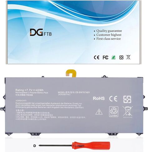 بطارية كمبيوتر محمول EB-BW767ABY لجهاز Samsung Galaxy Book S NP767XCM NP930QCG NP767XCM-K02UK NP767XCM-K02US K02IT K02DE K01DE K01US K01CA K02CA SM-W767 SM-W767VZAAVZW 7.7 فولت 42 وات/5454 مللي أمبير في الساعة in Saudi Arabia
