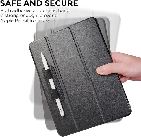 AhaStyle Removable iPencil Holder for Apple Pencil Pro, Apple Pencil (USB-C), Apple Pencil 1st / 2nd Generation with Elastic Strong Adhesive Leather Holder Sticker for iPad Pen and Stylus Pens (Black) in Kuwait