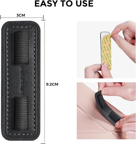 AhaStyle Removable iPencil Holder for Apple Pencil Pro, Apple Pencil (USB-C), Apple Pencil 1st / 2nd Generation with Elastic Strong Adhesive Leather Holder Sticker for iPad Pen and Stylus Pens (Black) in Kuwait