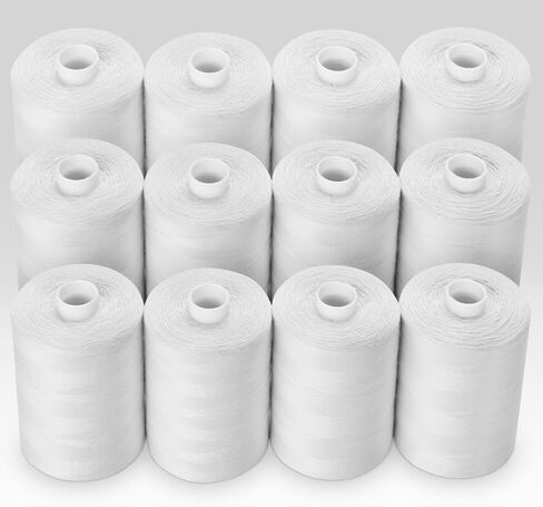 Thread for Sewing, 12 Black Sewing Thread Polyester Thread 1000 Yard Per Spool All Purpose Sewing Thread Assortment Black Thread for Hand Sewing/Hand Quilting/Sewing Machines in Kuwait