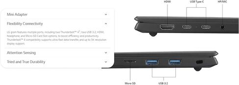 LG Gram Pro 16" Touchscreen Laptop 2in1-2K(2560 x 1600) 144Hz, AI Intel Core Ultra 7-155H - Windows11 - Thunderbolt 4 - Backlit Keyboard - 20.5 Hours Battery - w/HDMI (32GB RAM | 1TB PCIe SSD) in Saudi Arabia