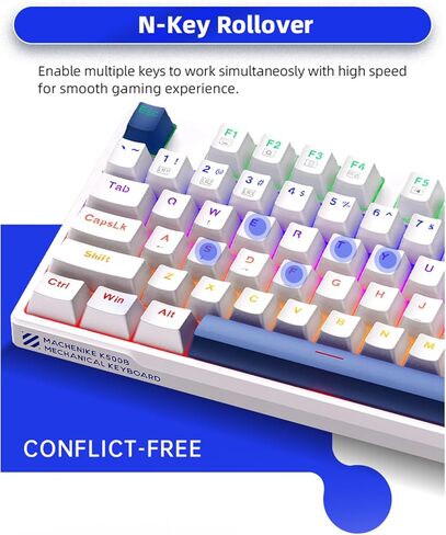 لوحة مفاتيح ألعاب ميكانيكية مدمجة لاسلكية KT68 Pro، شاشة LED قابلة للتخصيص، 3 أوضاع 68 مفتاحًا قابل للتبديل السريع، مفتاح أصفر Gateron، مضاد للظلال، أغطية مفاتيح شفافة، Win/Mac، أسود in Kuwait