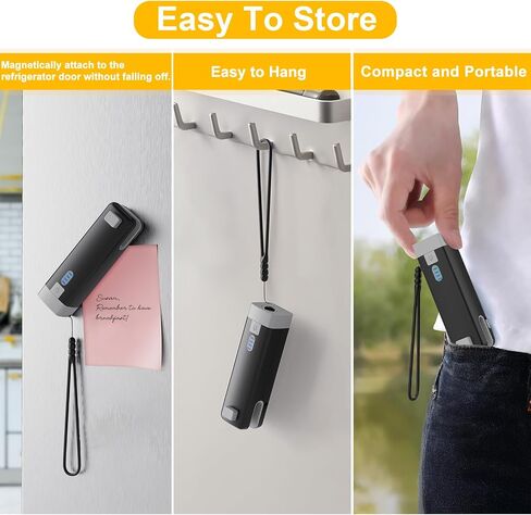 3 في 1 حقيبة صغيرة مانعة للتسرب، USB C قابلة لإعادة الشحن حقيبة ختم الحرارة، ختم حقيبة الختم الحراري مع القاطع، حقيبة محمولة لإعادة إغلاق الأكياس البلاستيكية والوجبات الخفيفة وتخزين المواد الغذائية، الحبر الأسود in Kuwait