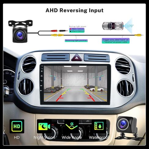 Hodozzy Android Car Radio for Volkswagen Tiguan 2010-2015 Wireless Carplay Android Auto Mirror Link، 9 بوصة تعمل باللمس GPS Navigation Bluetooth WiFi FM RDS HiFi كاميرا احتياطية 2 Din in Saudi Arabia