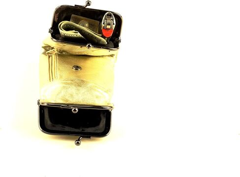 Leather Impressions snap Closure Cigarette Case - Handmade Genuine Leather Cigarette Case with Double Twist Clasp Pockets, 1 Zipper Pocket - Timeless Cigarette Case with Lighter 7"x4" (Navy) in Kuwait