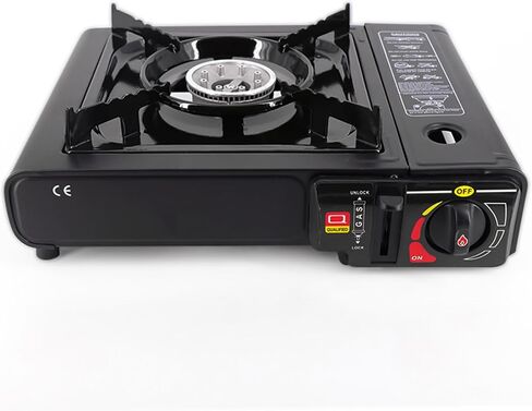Portable Camping Stove - Gas Powered Single Burner Butane Grill with Electronic Igniting Device - Hiking and Emergency Butane Tank Perfect for Camping Stove in Saudi Arabia