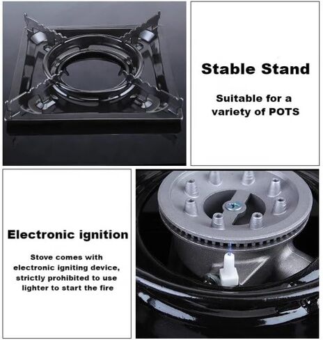 Portable Camping Stove - Gas Powered Single Burner Butane Grill with Electronic Igniting Device - Hiking and Emergency Butane Tank Perfect for Camping Stove in Saudi Arabia