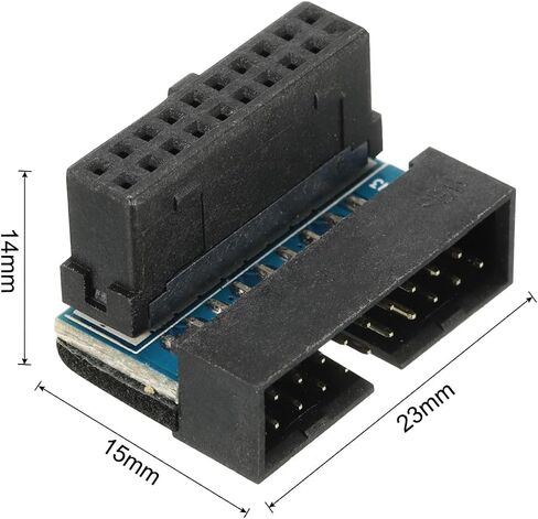 MECCANIXITY USB 3.0 19Pin 90 Degree Adapter, Male to Female Right Angle Socket for Motherboard Internal Header in Saudi Arabia