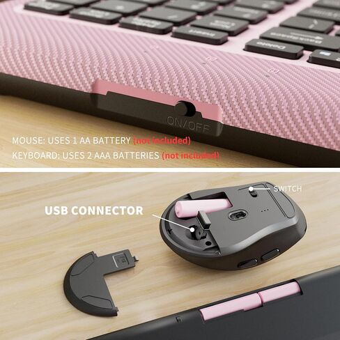 Wireless Keyboard and Mouse, Ergonomic Keyboard Mouse with Phone Holder, 2.4GHz Cordless Keyboard Mouse for Mac, Windows, PC, Laptop （Black） in Saudi Arabia