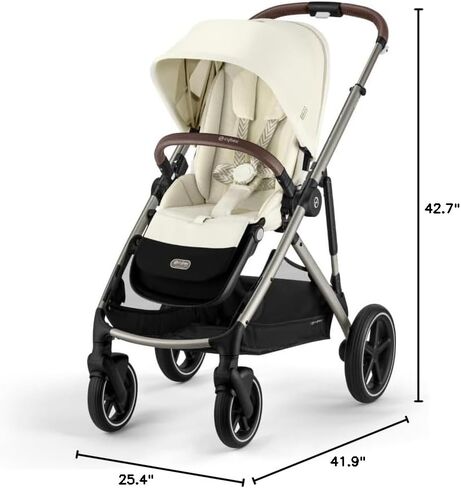 Cybex Gazelle S All-in-One Toddler and Baby Stroller with Over 20 Modular Configurations, Ergonomic Near-Flat Recline, Shopper Basket, and Compact Fold, Moon Black, Black Frame in Saudi Arabia
