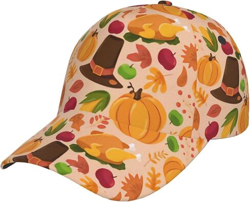 Funny Thanksgiving Hats Women Men Fashion Baseball Cap Adjustable Strapback Hat Fall Pumpkin Hat Visor Sports Hat in Saudi Arabia