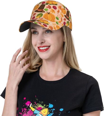 Funny Thanksgiving Hats Women Men Fashion Baseball Cap Adjustable Strapback Hat Fall Pumpkin Hat Visor Sports Hat in Saudi Arabia