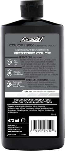 Formula 1 Sio2 Ceramic Liquid Wax Coating for Car Paint, Silver, Provides Shine, Deep Gloss, and High Protection, Scratch & Swirl Mark Filler, Car Detailing Supplies, Post Polishing Wax for Cars,16 oz in Kuwait