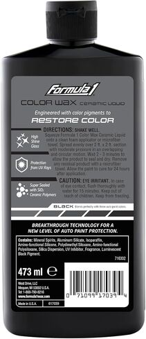 Formula 1 Sio2 Ceramic Liquid Wax Coating for Car Paint, Silver, Provides Shine, Deep Gloss, and High Protection, Scratch & Swirl Mark Filler, Car Detailing Supplies, Post Polishing Wax for Cars,16 oz in Kuwait
